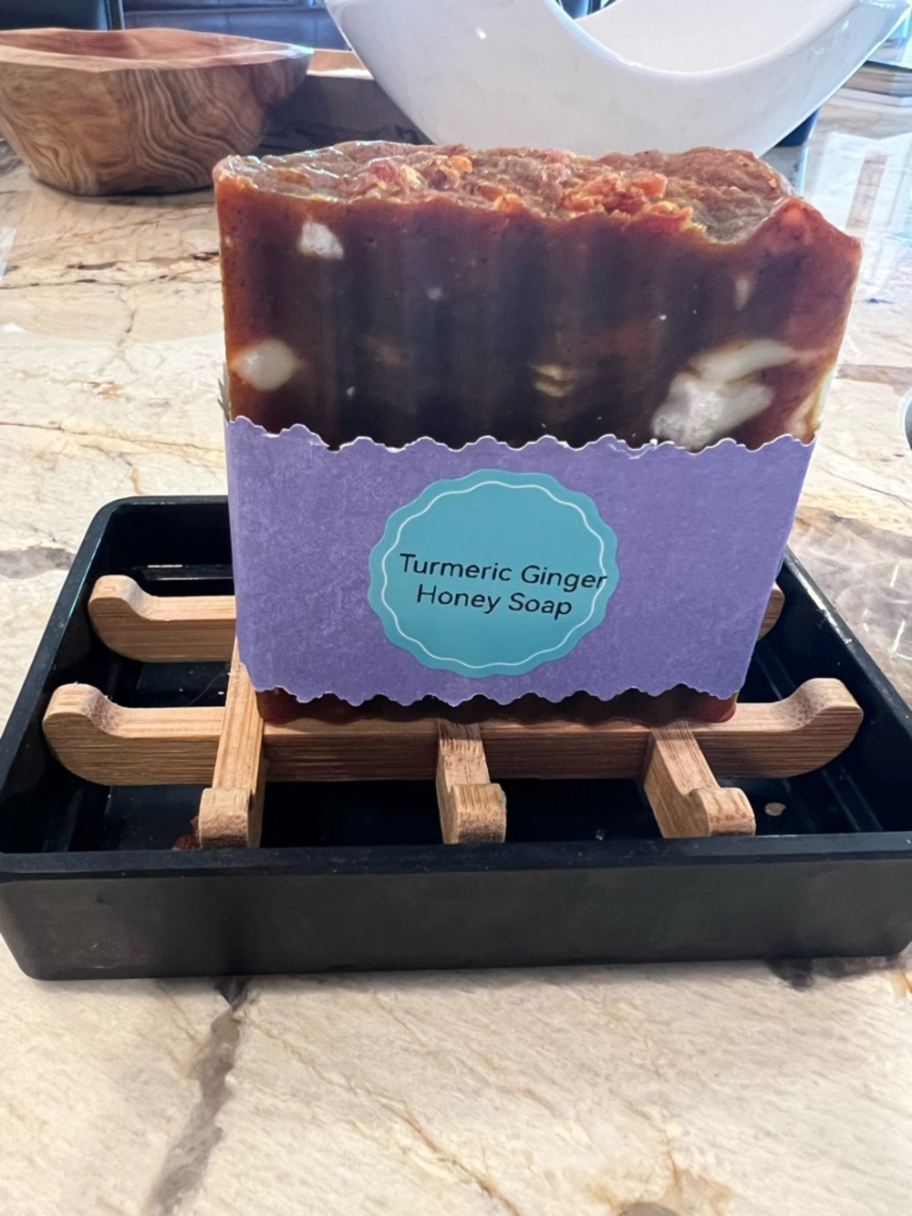 Turmeric Ginger Honey Soap - Natural Exfoliating Bar (Brown) - Picture 4 of 8